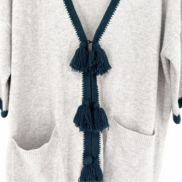 Roberta Roller Rabbit Tassel Wool Blend Cardigan OS Grey - Picture 3 of 7
